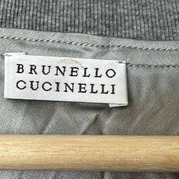 Brunello Cucinelli XL Silk Gray Sleeveless Blouse - Picture 7 of 12